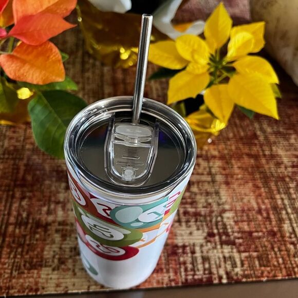 Colorful Bingo Tumbler with Stainless Steel Straw NWOT - Picture 3 of 3